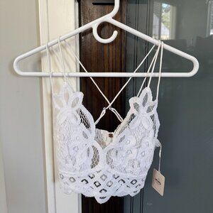 White Free People Lacey Bralette